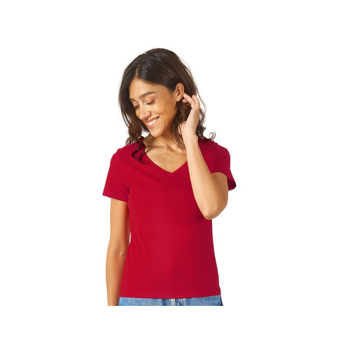 Футболка Heavy Super Club женская с V-образным вырезом, красный