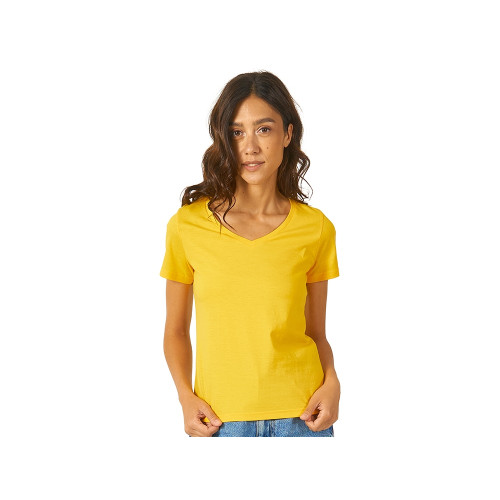 Футболка Heavy Super Club женская с V-образным вырезом, золотисто-желтый Футболка Heavy Super Club женская с V-образным вырезом, золотисто-желтый