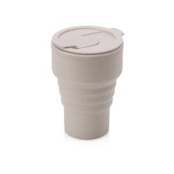 Силиконовый складной стакан GoCup, бежевый
