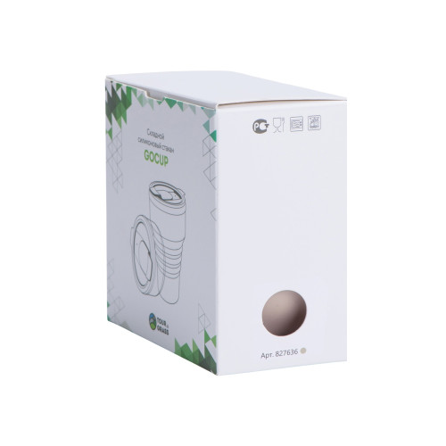 Силиконовый складной стакан GoCup, бежевый