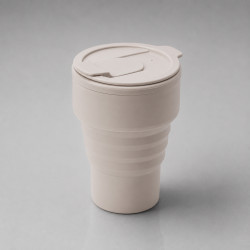 Силиконовый складной стакан GoCup, бежевый