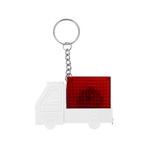 Брелок-рулетка Автомобиль с фонариком, 1 м., белый/красный