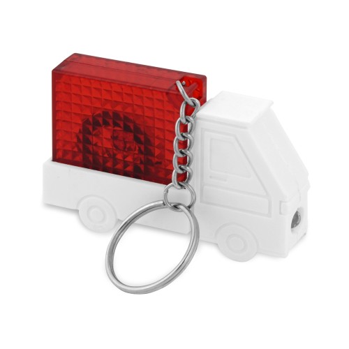 Брелок-рулетка Автомобиль с фонариком, 1 м., белый/красный