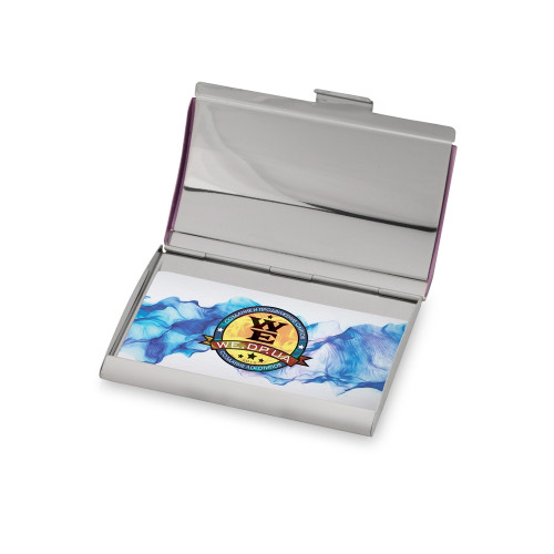 Визитница Смит, фиолетовый/серебристый Визитница Смит, фиолетовый/серебристый