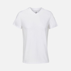 Футболка унисекс Regent с V-образным вырезом, белая