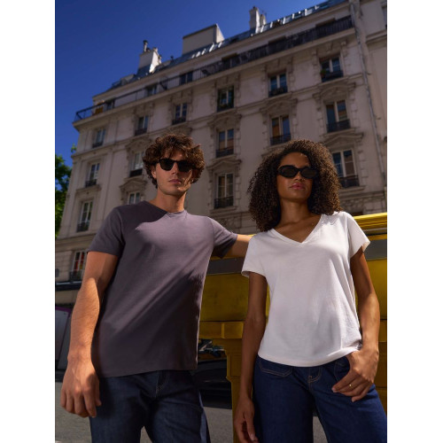 Футболка унисекс Regent с V-образным вырезом, белая