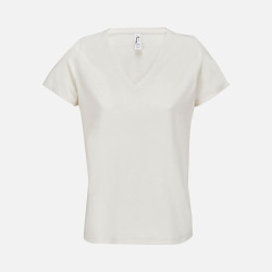 Футболка женская Regent Women с V-образным вырезом, молочно-белая