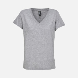Футболка женская Regent Women с V-образным вырезом, серый меланж