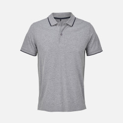 Рубашка поло унисекс Palermo, серый меланж с темно-синим