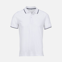 Рубашка поло унисекс Palermo, белая с темно-синим