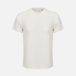 Футболка спортивная унисекс Vortex, молочно-белая