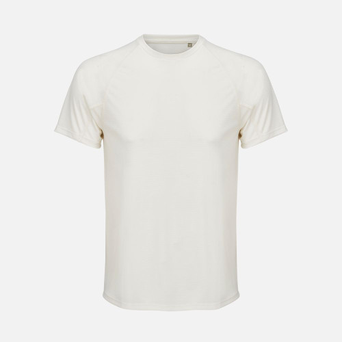 Футболка спортивная унисекс Vortex, молочно-белая