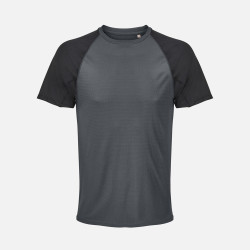 Футболка спортивная унисекс Vortex, черная с темно-серым