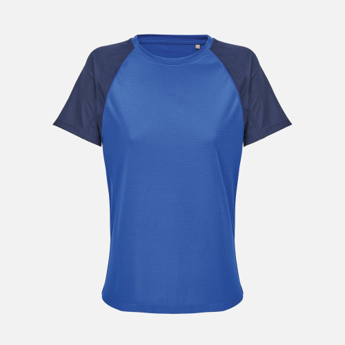 Футболка спортивная женская Vortex Women, темно-синяя с ярко-синим
