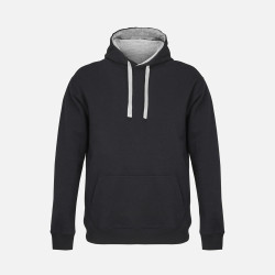 Худи унисекс Cameron, черное с серым меланжем