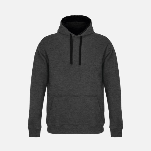 Худи унисекс Cameron, черный меланж с черным Худи унисекс Cameron, черный меланж с черным