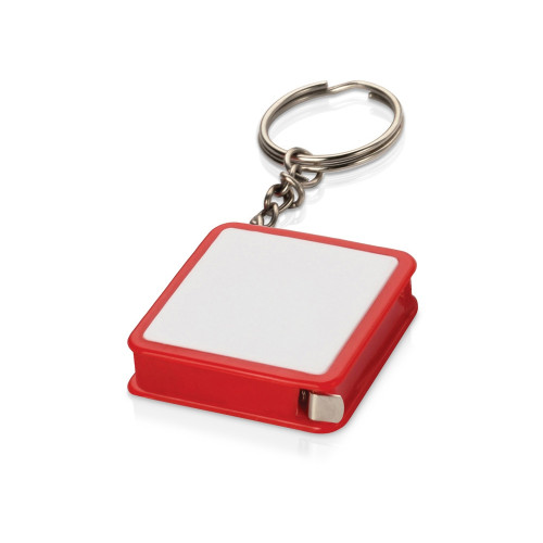 Брелок-рулетка, 1 м., белый/красный