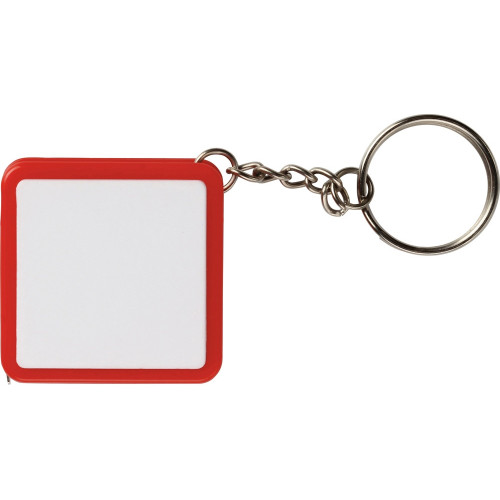 Брелок-рулетка, 1 м., белый/красный