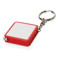 Брелок-рулетка, 1 м., белый/красный