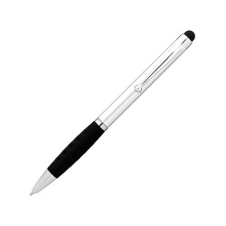 Ручка-стилус шариковая Ziggy черные чернила, серебристый/черный