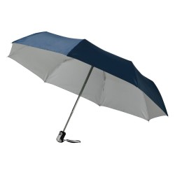 Зонт Alex трехсекционный автоматический 21,5, темно-синий/серебристый