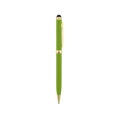 Ручка шариковая Голд Сойер со стилусом, зеленое яблоко