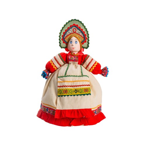 Набор Зимняя сказка: кукла на чайник, чайник заварной с росписью