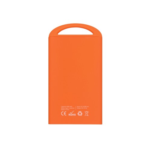 Портативное зарядное устройство Shine с зеркальной гравировкой, 4000 mAh, оранжевый