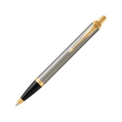 Ручка шариковая Parker IM Core Brushed Metal GT, серебристый/золотистый