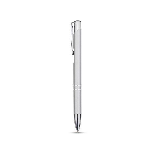 Алюминиевая шариковая кнопочная ручка Moneta, синие чернила, серебристый