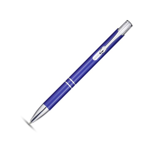 Алюминиевая шариковая кнопочная ручка Moneta, синие чернила, синий