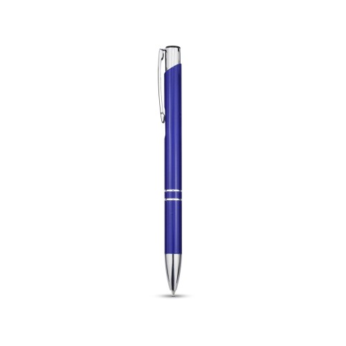 Алюминиевая шариковая кнопочная ручка Moneta, синие чернила, синий