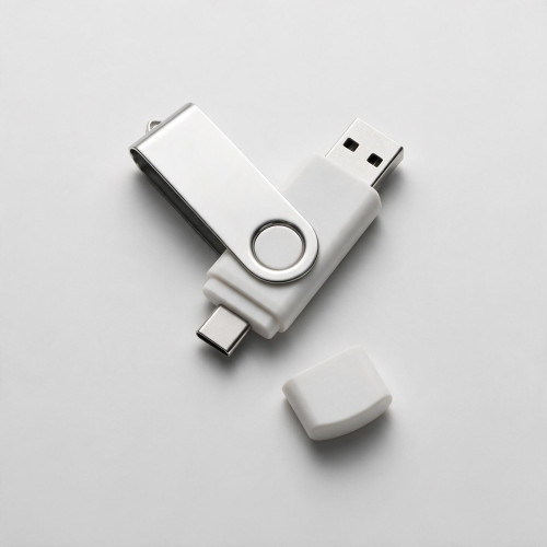 USB3.0/USB Type-C флешка на 16 Гб Квебек C, белый USB3.0/USB Type-C флешка на 16 Гб Квебек C, белый