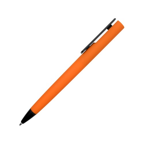 Ручка пластиковая soft-touch шариковая Taper, оранжевый/черный