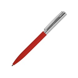 Ручка металлическая soft-touch шариковая Tally с зеркальным слоем, серебристый/красный