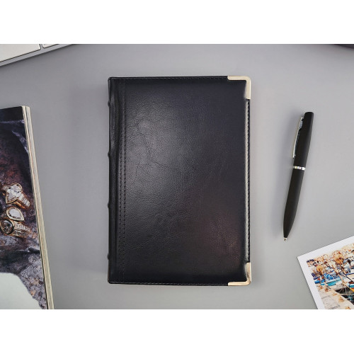 Ежедневник А5 полудатированный Boss, черный Ежедневник А5 полудатированный Boss, черный