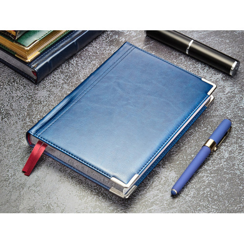 Ежедневник А5 полудатированный Boss, синий