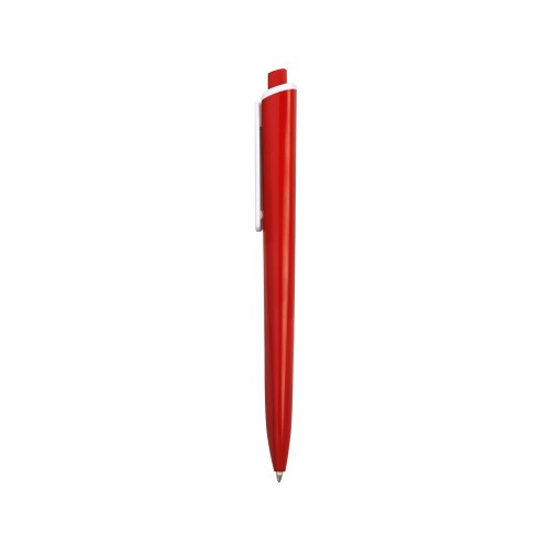Ручка пластиковая трехгранная шариковая Lateen, красный/белый