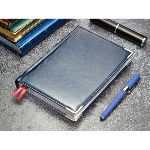 Ежедневник А5 полудатированный Boss, темно-синий