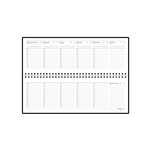 Планинг недатированный Бумвинил, бордовый