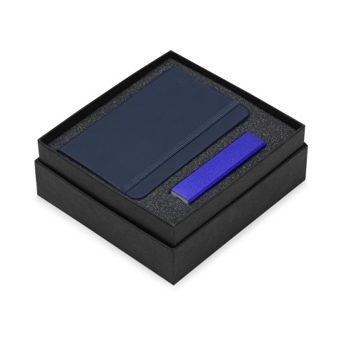 Подарочный набор To go с блокнотом и зарядным устройством, синий