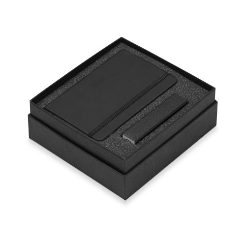 Подарочный набор To go с блокнотом и зарядным устройством, черный