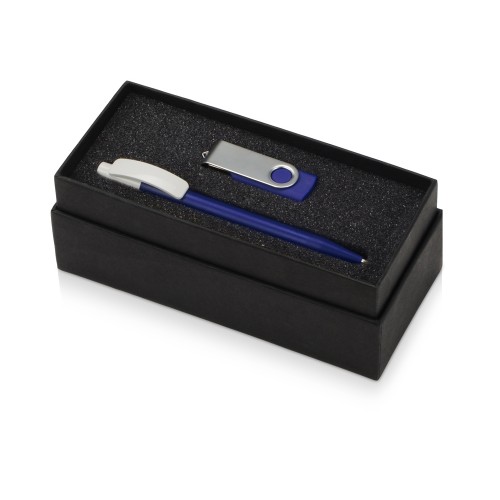 Подарочный набор Uma Memory с ручкой и флешкой, синий