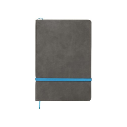 Блокнот Color линованный А5 в твердой обложке с резинкой, серый/синий