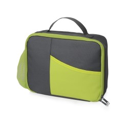 Изотермическая сумка-холодильник Breeze для ланч-бокса, серый/зел яблоко