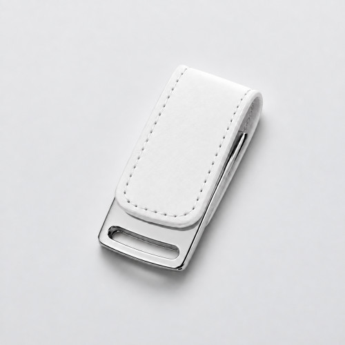 Флеш-карта USB 2.0 16 Gb с магнитным замком Vigo, белый/серебристый