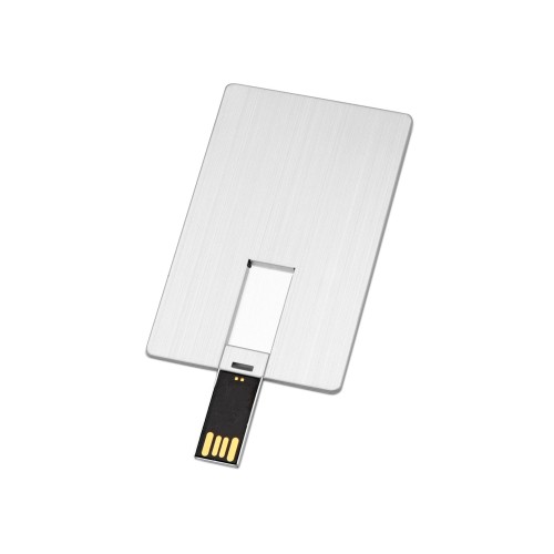 Флеш-карта USB 2.0 16 Gb в виде металлической карты Card Metal, серебристый