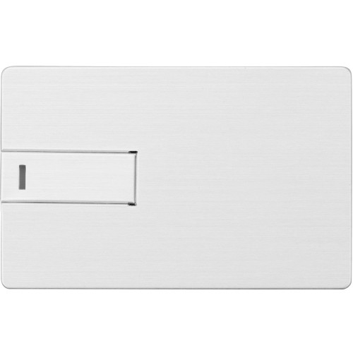 Флеш-карта USB 2.0 16 Gb в виде металлической карты Card Metal, серебристый