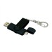 Флешка с поворотным механизмом, c дополнительным разъемом Micro USB, 16 Гб, черный
