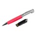 Флешка в виде ручки с мини чипом, 16 Гб, красный/серебристый